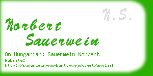 norbert sauerwein business card